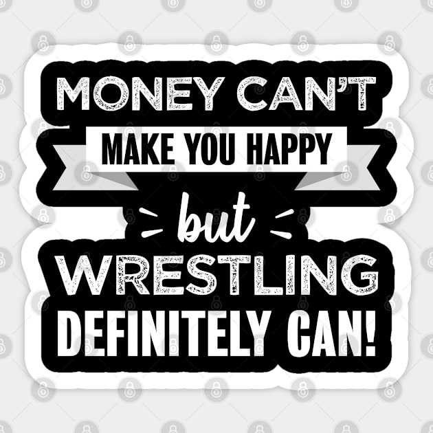 Wrestling makes you happy Funny Gift Sticker by qwertydesigns